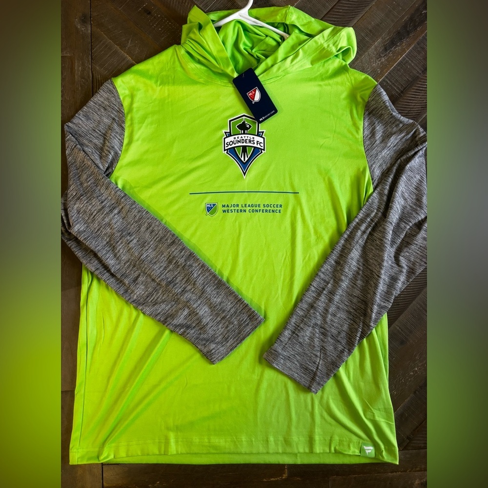 Men's Green and Gray Long Sleeve Shirt